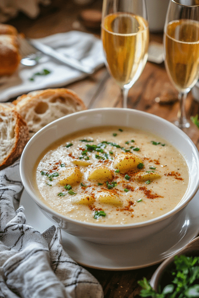 Cajun Potato Soup brunch setup