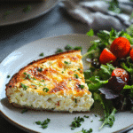Cottage cheese egg bake served with brunch sides