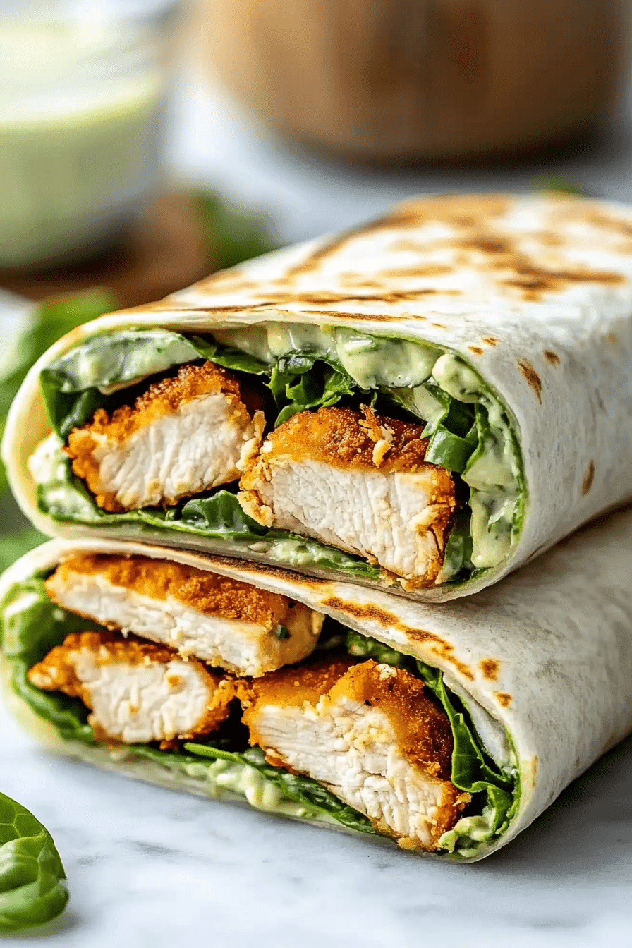 Easy Chicken Caesar Wraps – 5-Minute Crunchy Lunch Hit!
