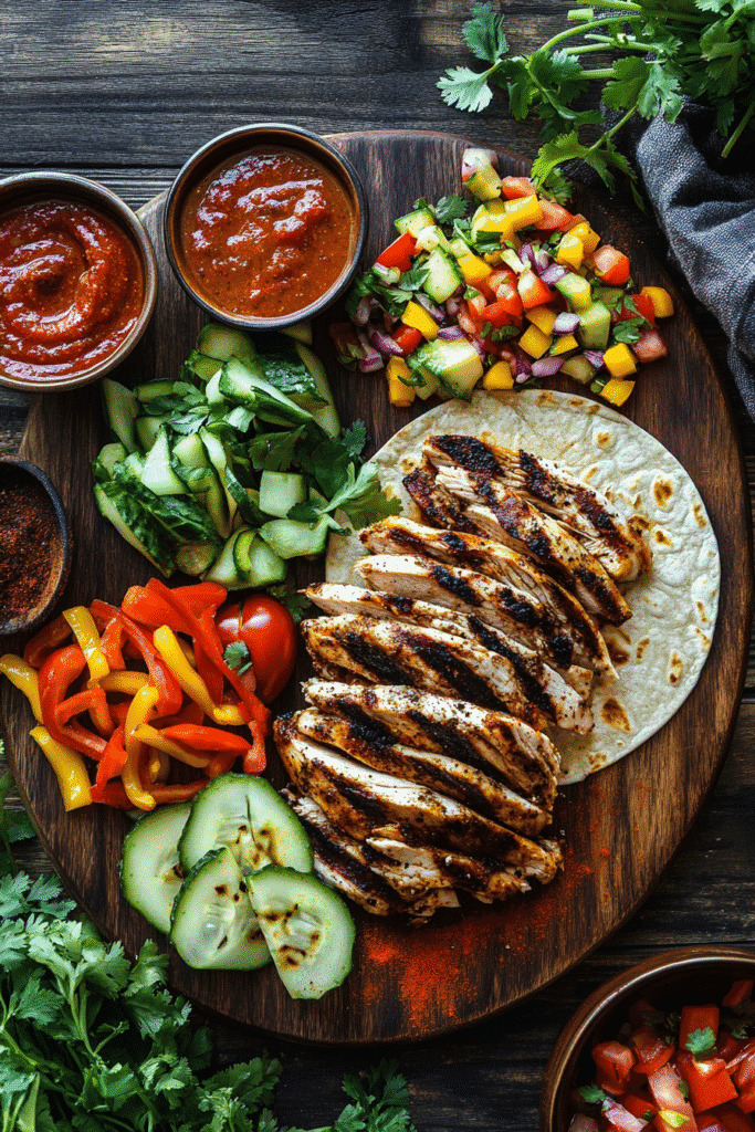 Ingredients for Southwest grilled chicken wraps on counter