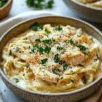 Served zucchini noodle chicken alfredo for brunch