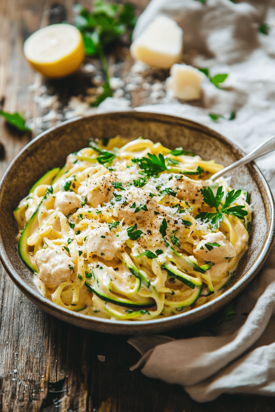 Zucchini Noodle Chicken Alfredo – Creamy, Keto-Friendly Twist (2025)