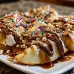 Apple Nachos (Sliced apples with caramel, chocolate, and nuts)