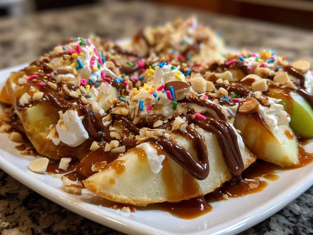 Irresistible 10-Minute Apple Nachos with Caramel & Chocolate