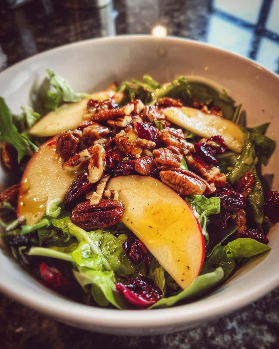 Autumn Harvest Apple and Cranberry Salad with Pecans - detail 1