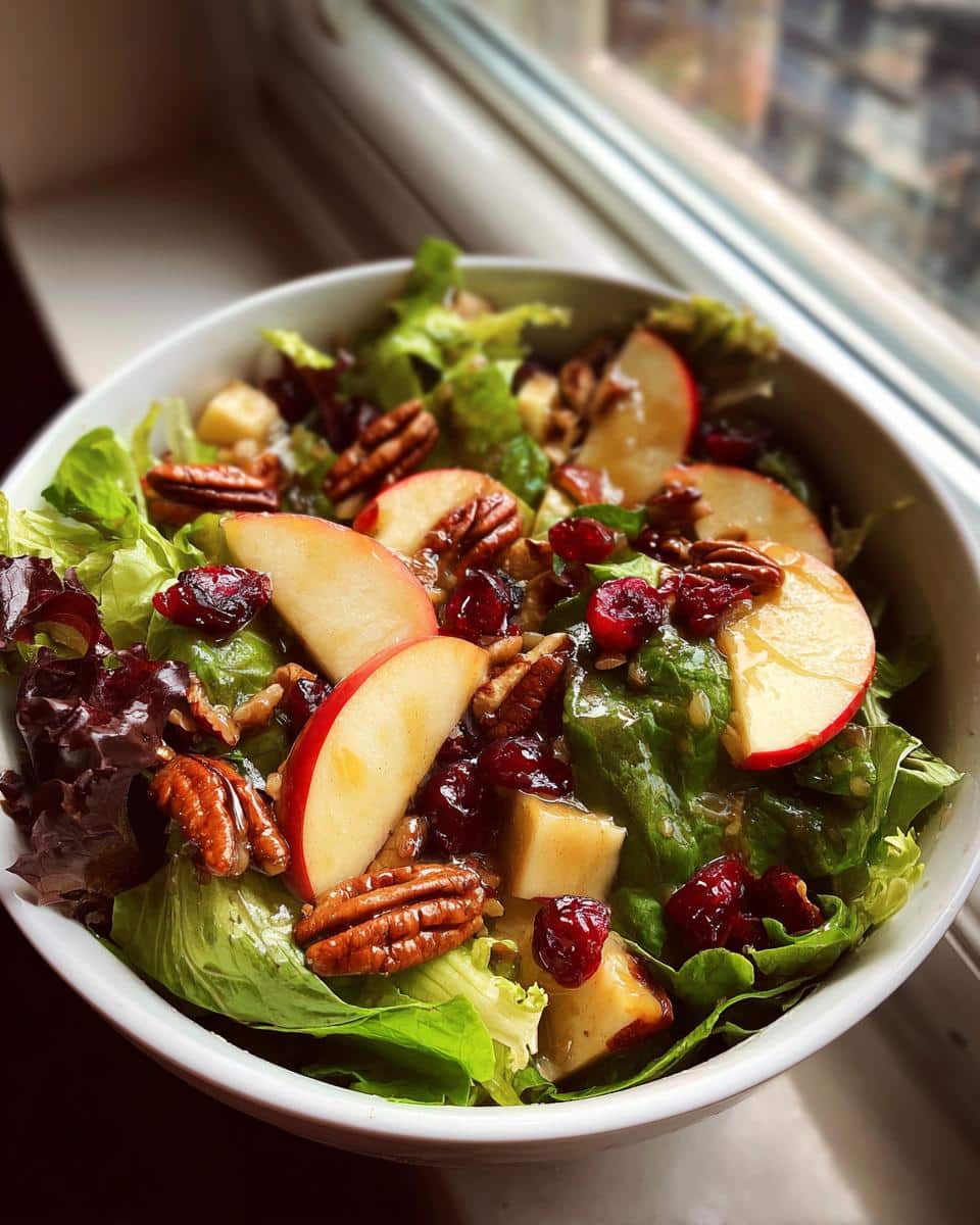 Autumn Harvest Apple and Cranberry Salad with Pecans - detail 2