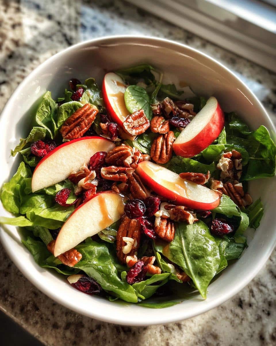 Autumn Harvest Apple and Cranberry Salad with Pecans - detail 3
