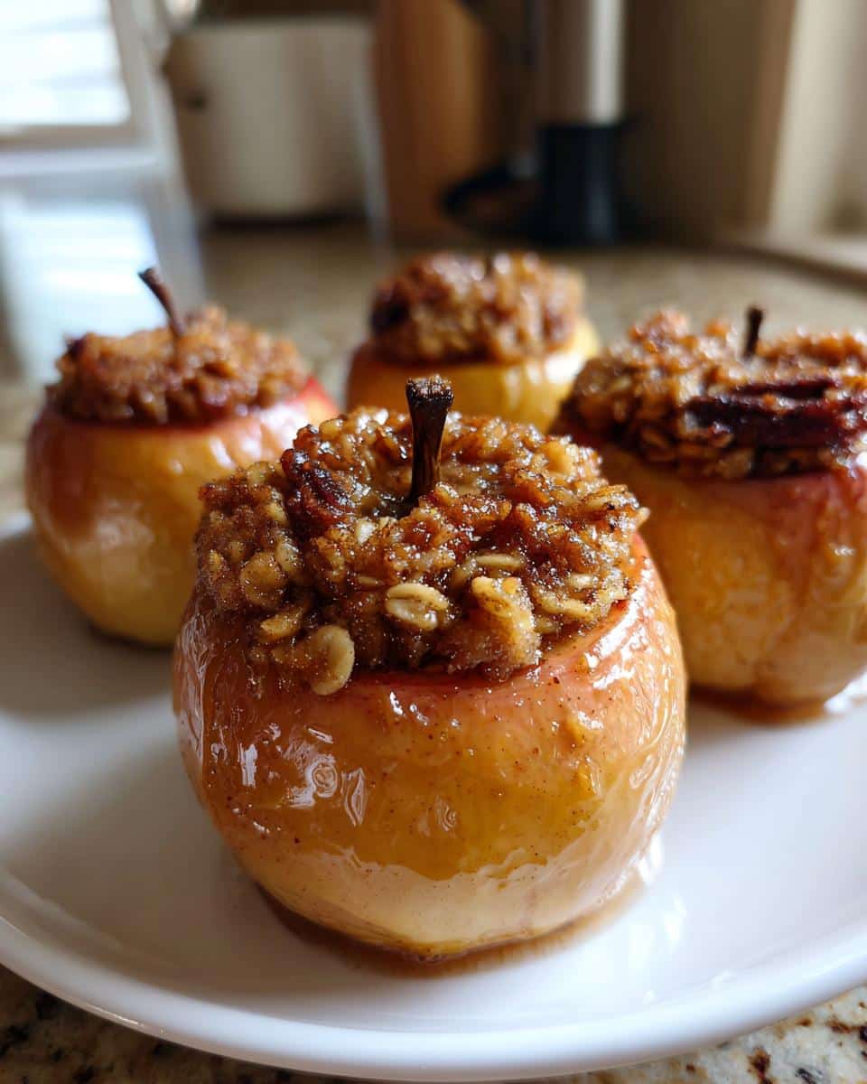 Baked Cinnamon Sugar Apples Stuffed with Oats and Pecans - detail 1