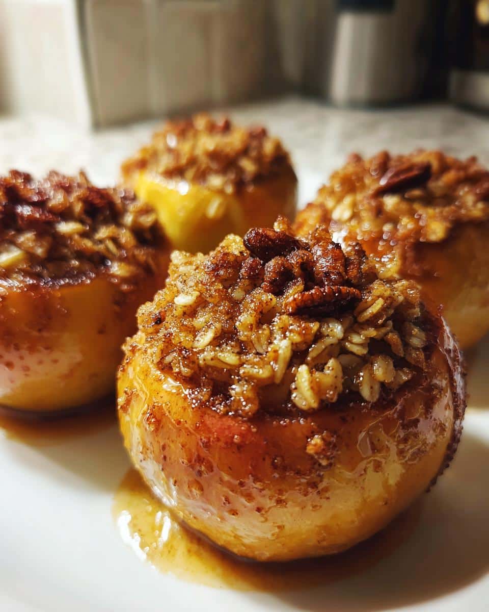 Baked Cinnamon Sugar Apples Stuffed with Oats and Pecans - detail 2