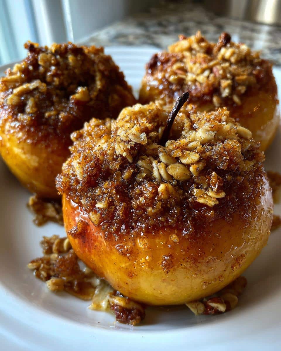 Baked Cinnamon Sugar Apples Stuffed with Oats and Pecans - detail 3