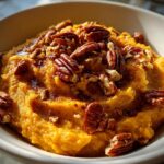 Brown Butter Mashed Sweet Potatoes with Pecans