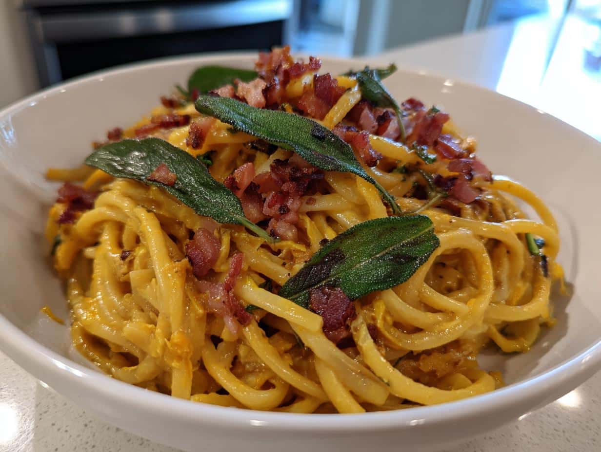 30-Minute Brown Butter Pumpkin Alfredo Pasta Bliss