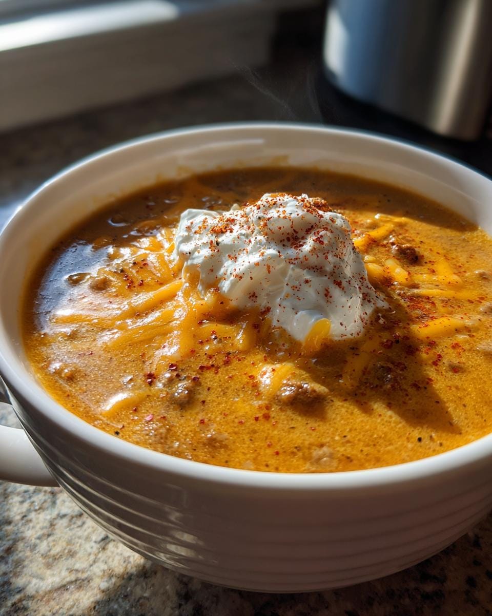 Cheeseburger Soup. - detail 1
