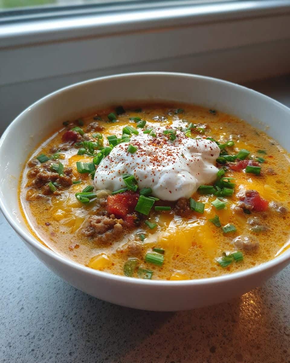 Cheeseburger Soup. - detail 3
