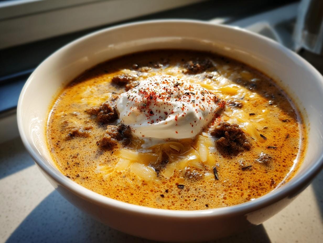 Creamy 3-Ingredient Cheeseburger Soup Hits Childhood Feels