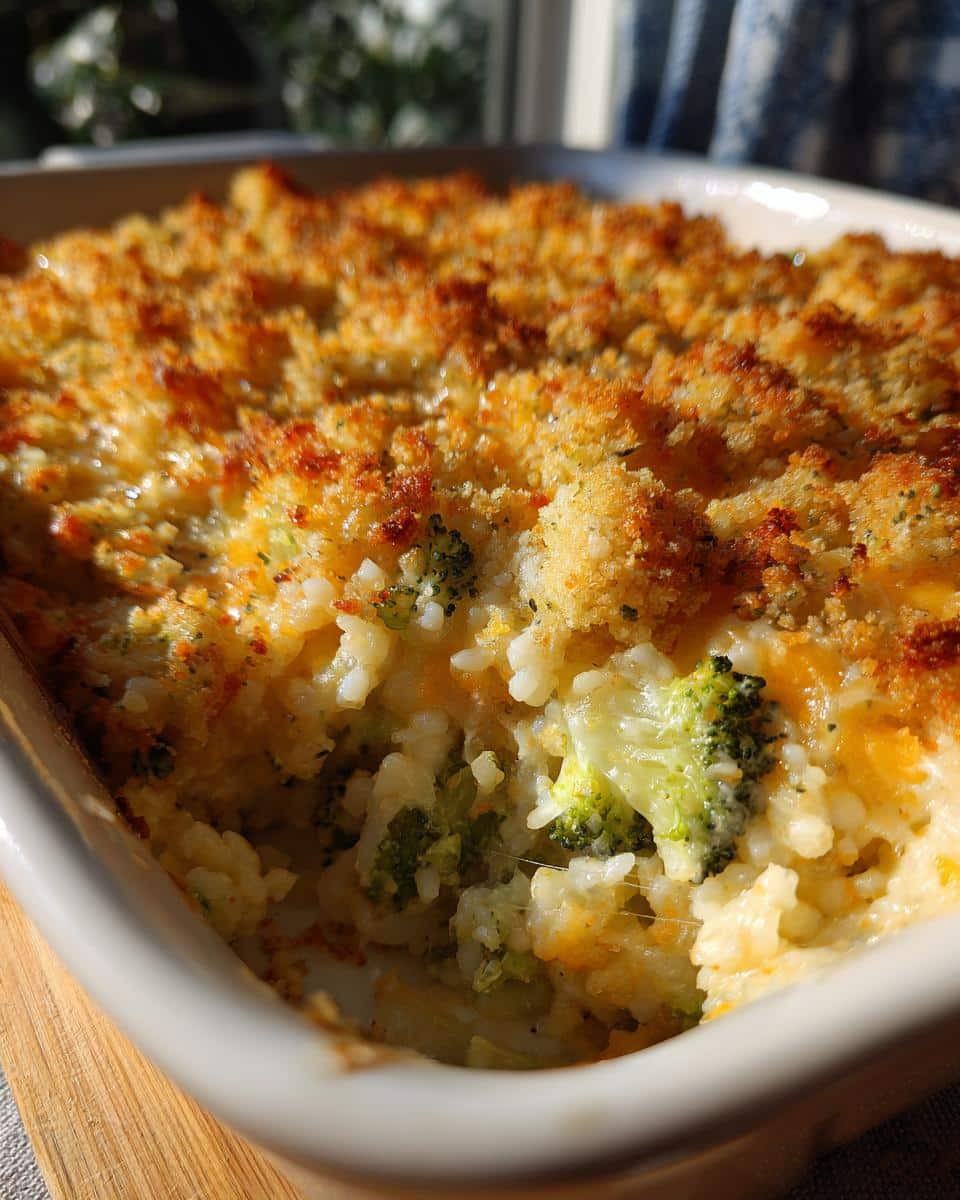 Cheesy Broccoli Rice Casserole with Crispy Topping - detail 1
