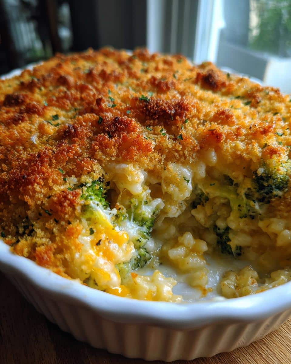 Cheesy Broccoli Rice Casserole with Crispy Topping - detail 2