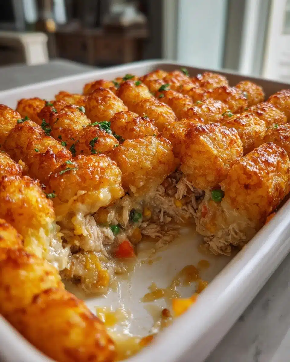 35-Minute Chicken Tot Pie Recipe: Crispy Comfort Food Heaven