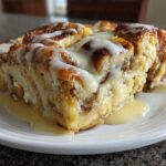 Cinnamon Roll Bread Pudding with Vanilla Sauce
