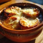 Classic French Onion Soup with Gruyère Cheese Croutons