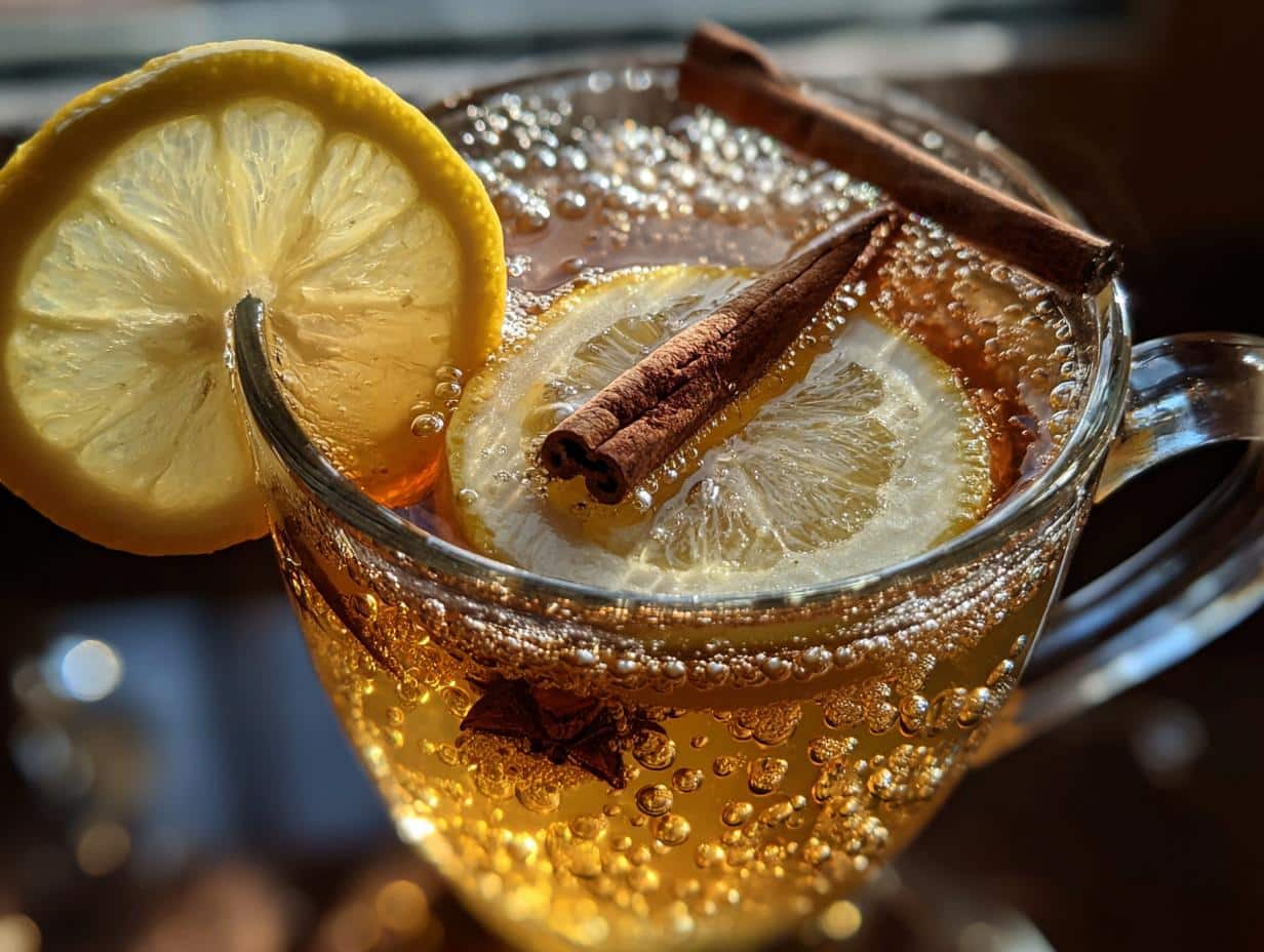 Classic Hot Toddy with Whiskey, Honey, and Lemon