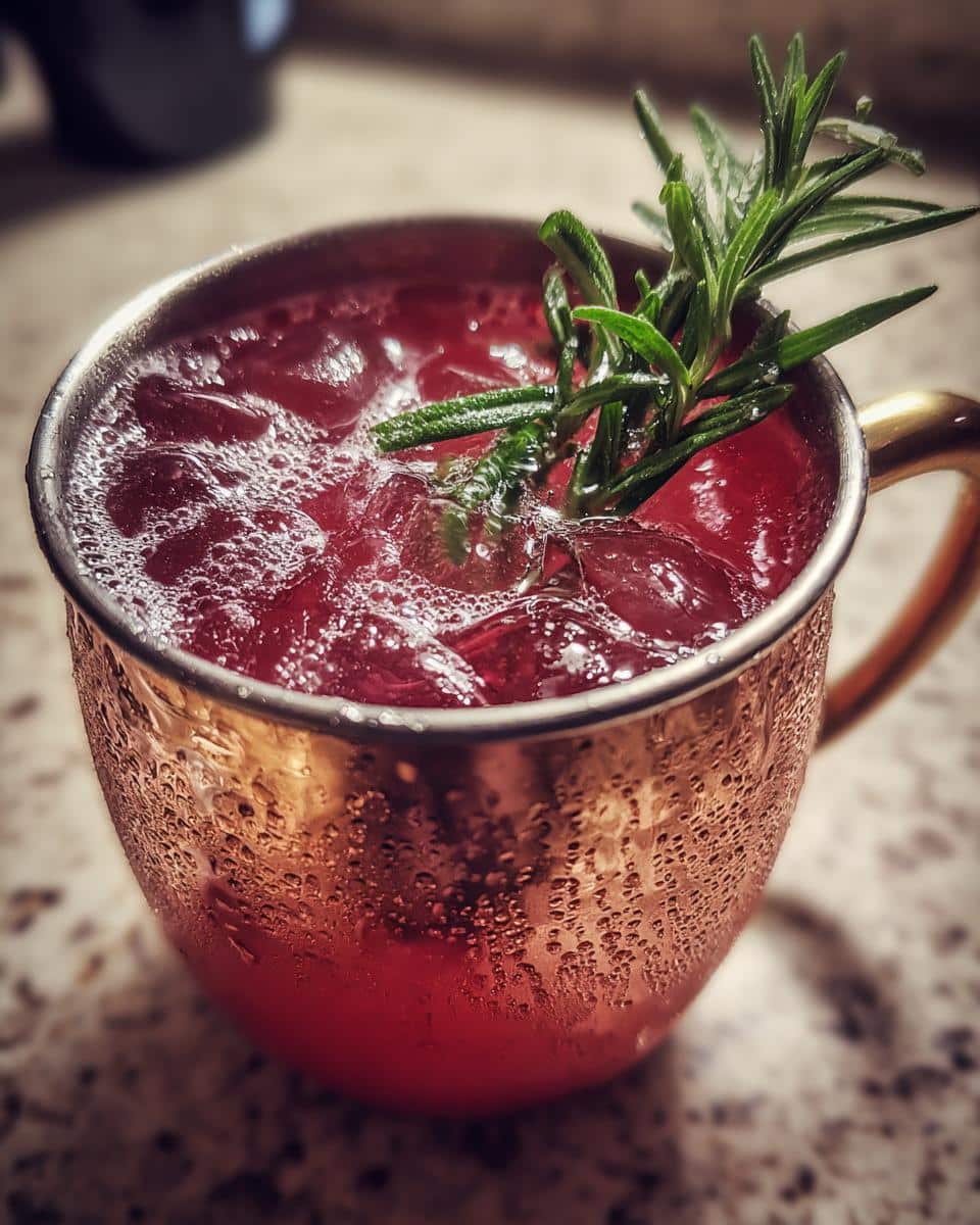 Cranberry Moscow Mule with Fresh Rosemary - detail 1