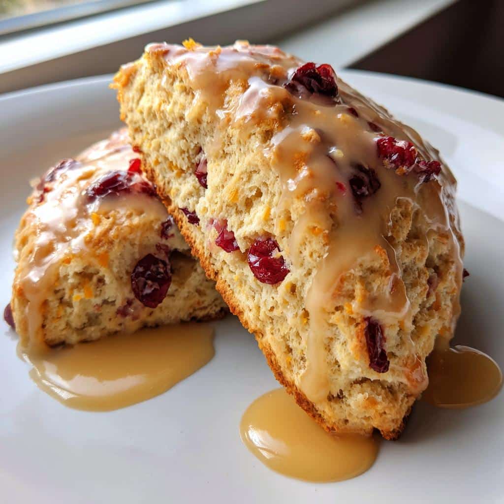 Cranberry Orange Scones with Maple Glaze - detail 1