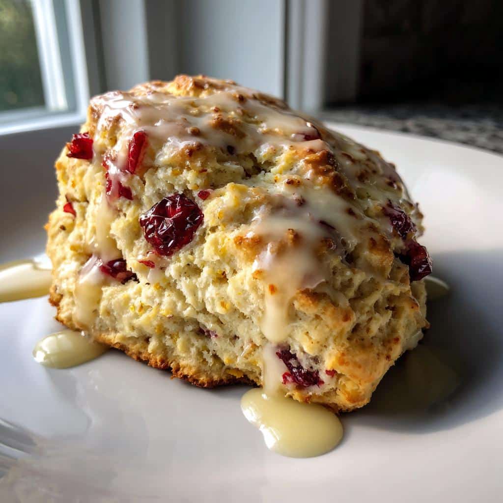 Cranberry Orange Scones with Maple Glaze - detail 2