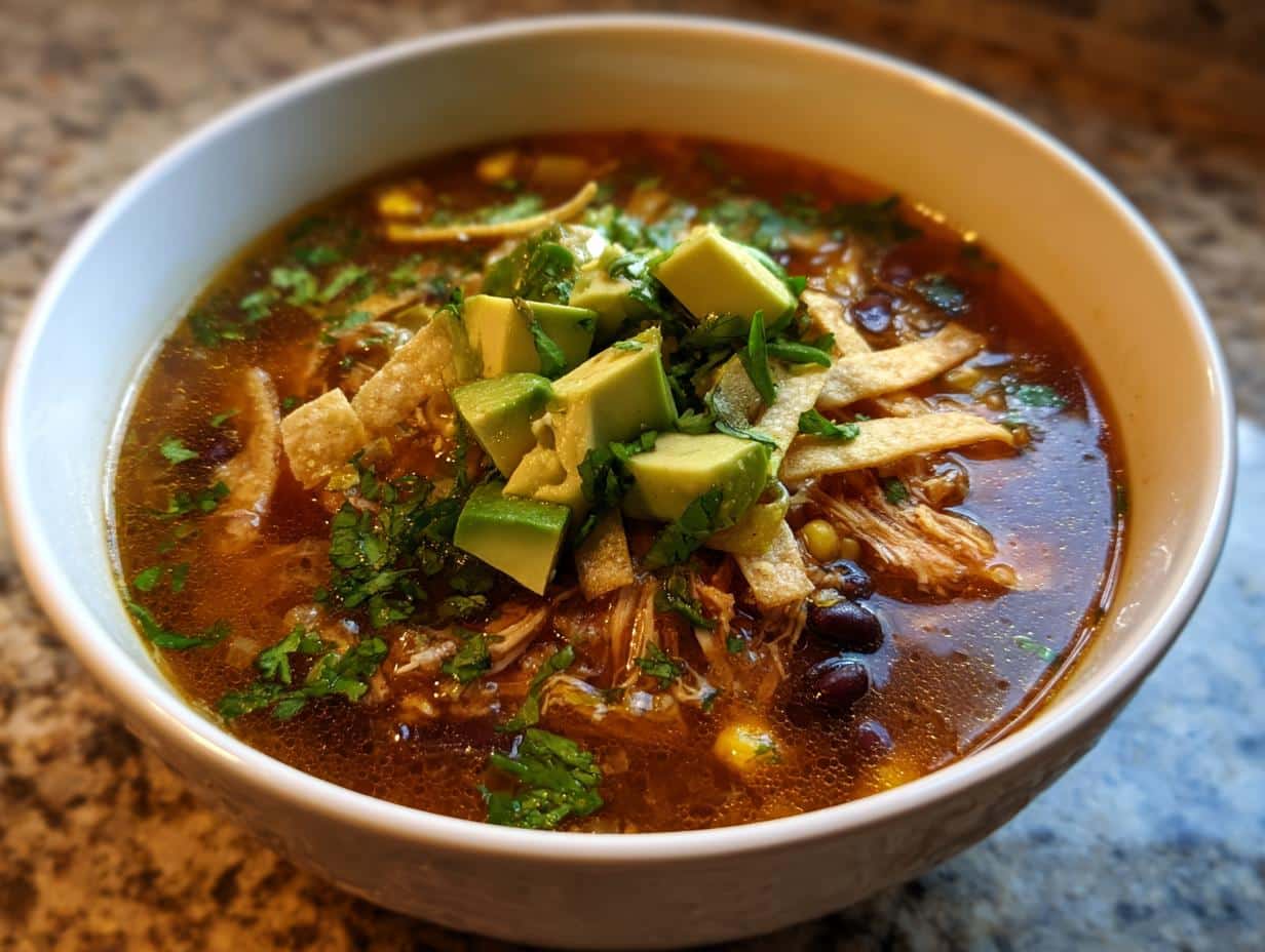 irresistible Creamy Chicken Tortilla Soup with Avocado and Lime in 30 Minutes