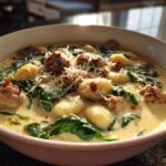 Creamy Gnocchi Soup with Italian Sausage and Spinach