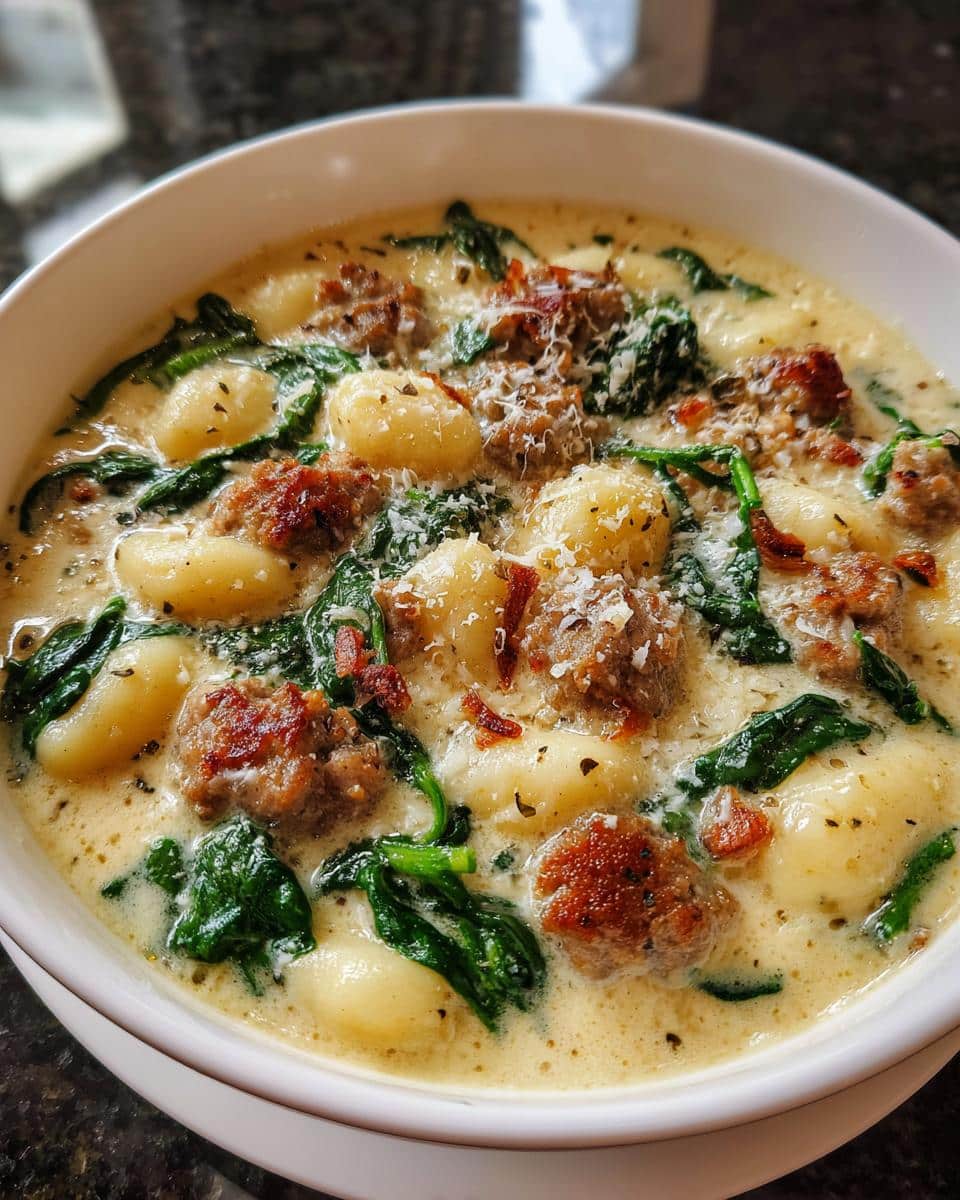 Creamy Gnocchi Soup with Italian Sausage and Spinach - detail 2