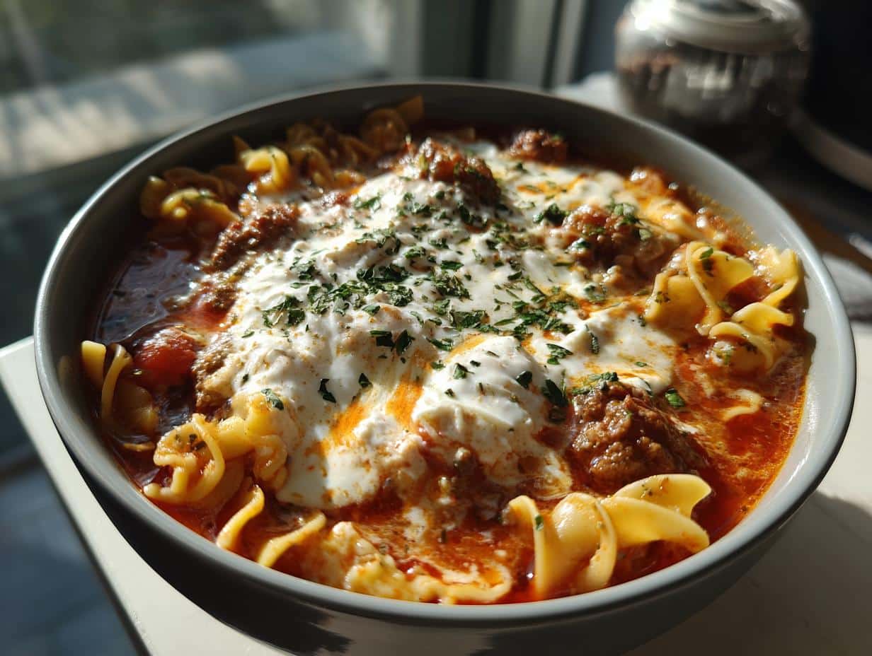 Magical 30-Minute Creamy Lasagna Soup with Italian Sausage