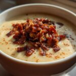 Creamy Potato Leek Soup with Crispy Bacon