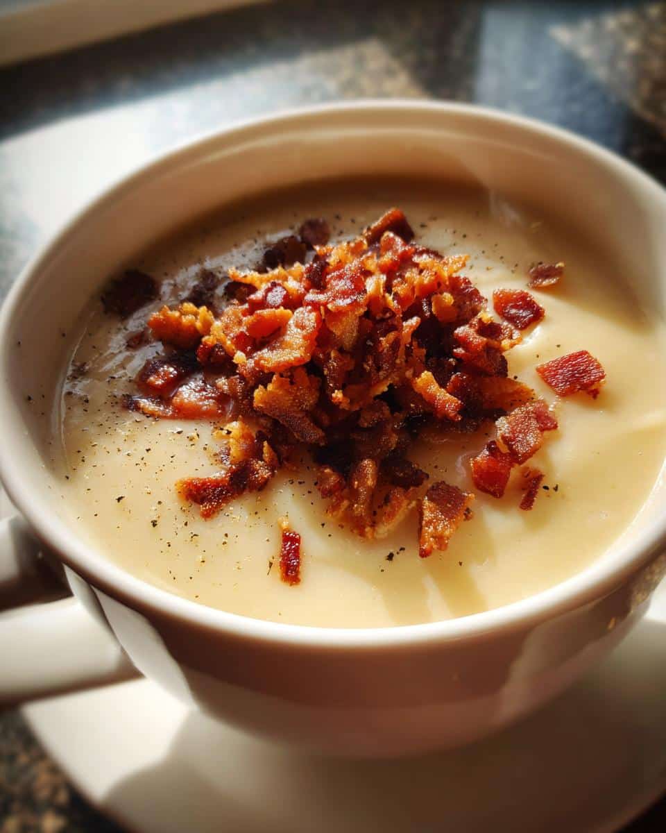 Creamy Potato Leek Soup with Crispy Bacon - detail 3