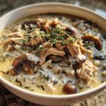 Creamy Wild Rice and Chicken Soup with Mushrooms