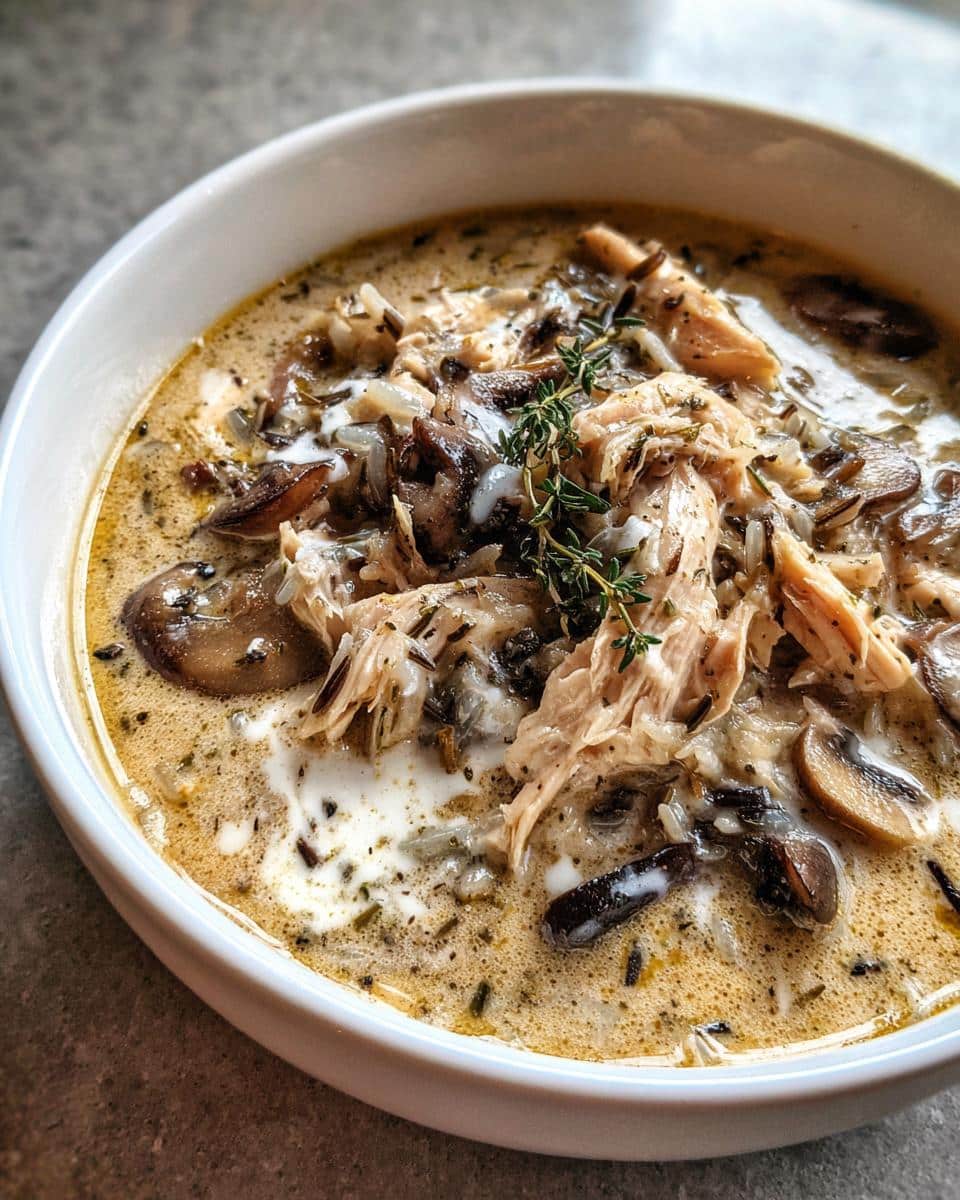 Creamy Wild Rice and Chicken Soup with Mushrooms - detail 3