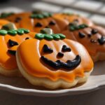 Decorated Jack-O'-Lantern Sugar Cookies with Royal Icing