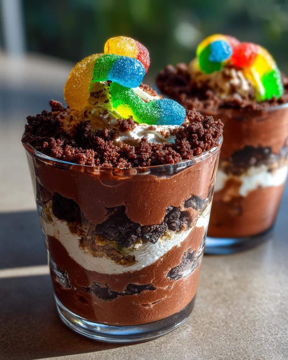 Dirt Pudding Cups with Gummy Worms - detail 1