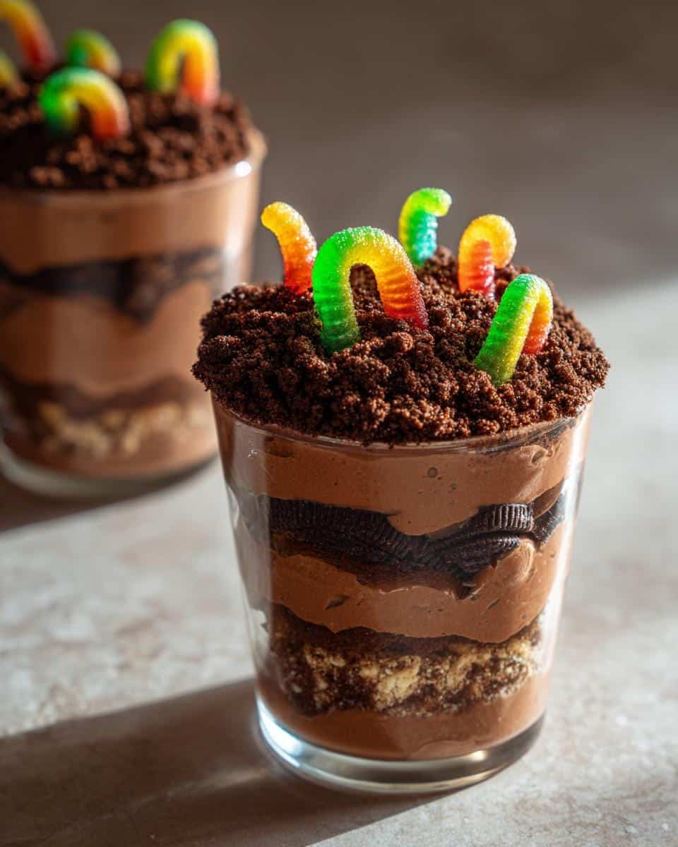Dirt Pudding Cups with Gummy Worms - detail 2