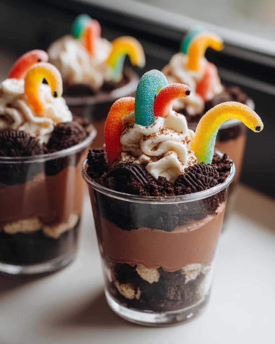 Dirt Pudding Cups with Gummy Worms - detail 3