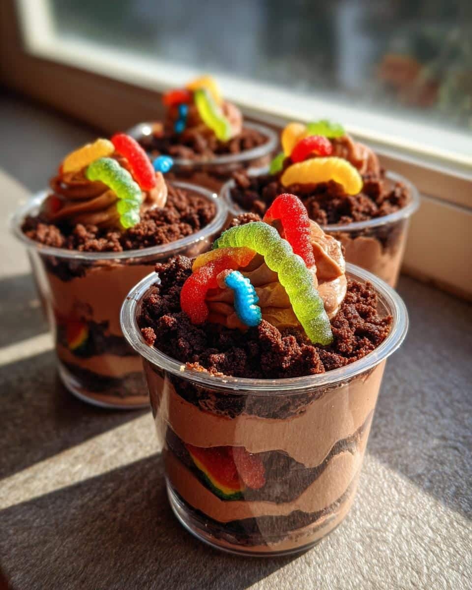 Dirt Pudding Cups with Gummy Worms - detail 4