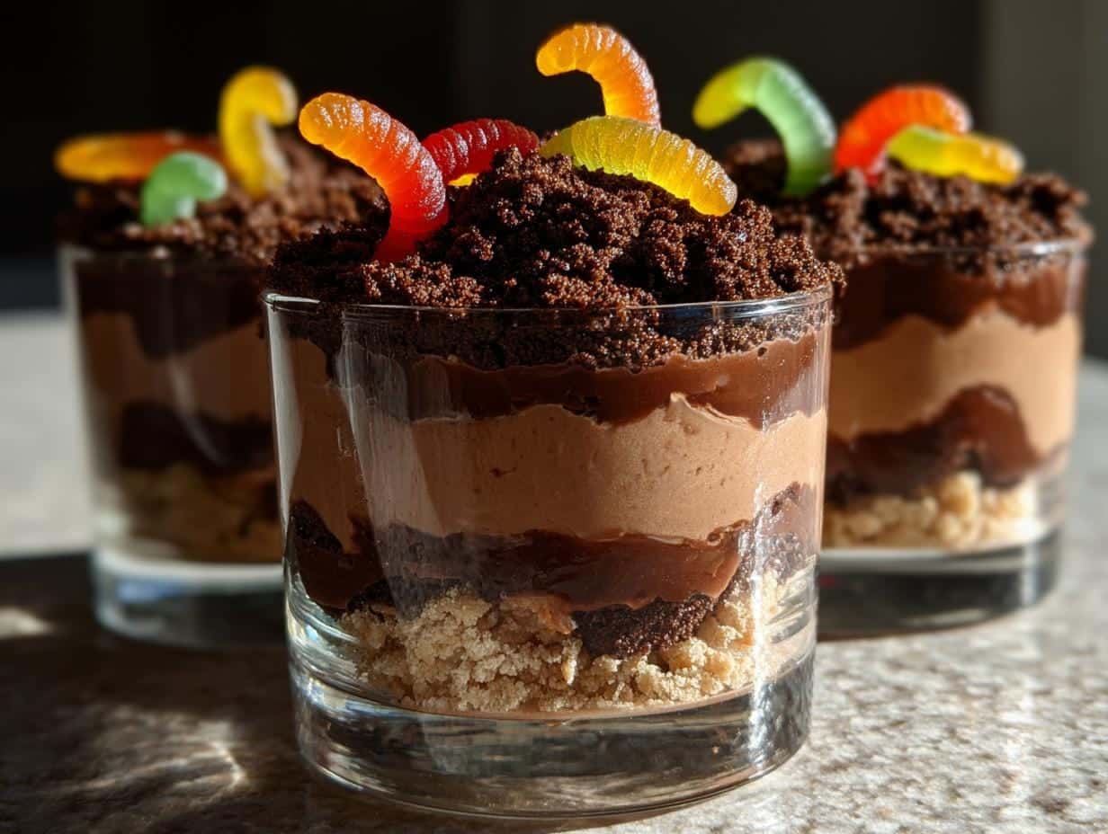 15-Minute Dirt Pudding Cups with Gummy Worms Kids Love