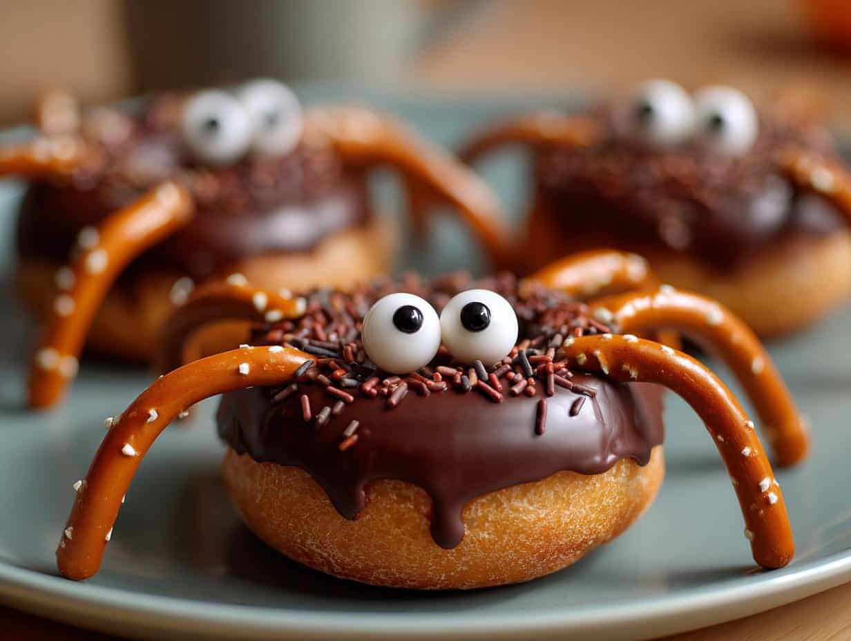 12 Spooktacular Donut Spiders That Will WOW Halloween Guests!