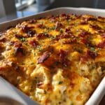 Easy Chicken Bacon Ranch Casserole.