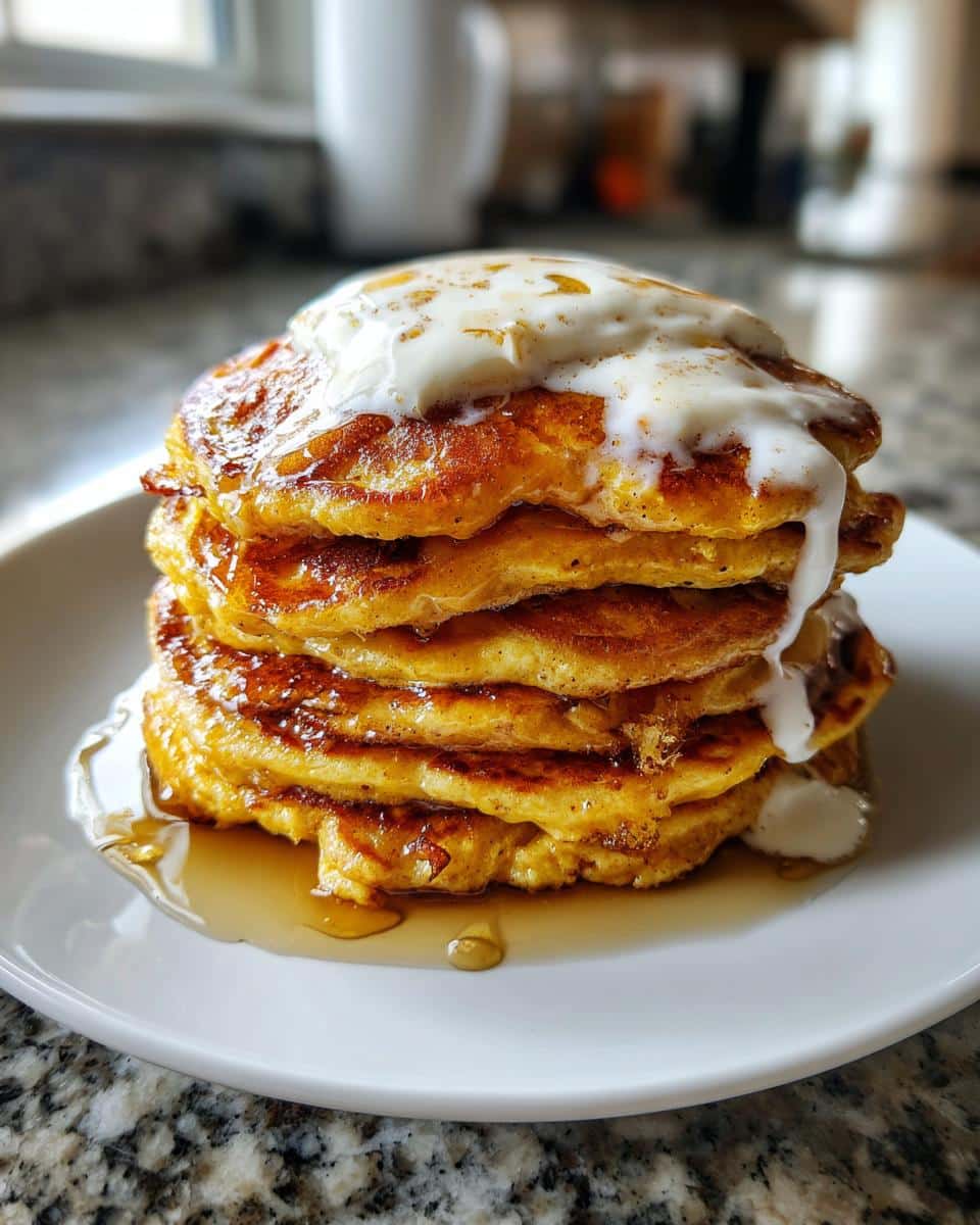 Fluffy Pumpkin Spice Pancakes with Cinnamon Butter - detail 2