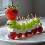 Fruit Caterpillar Skewers.