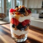 Fruit and Yogurt Parfait.
