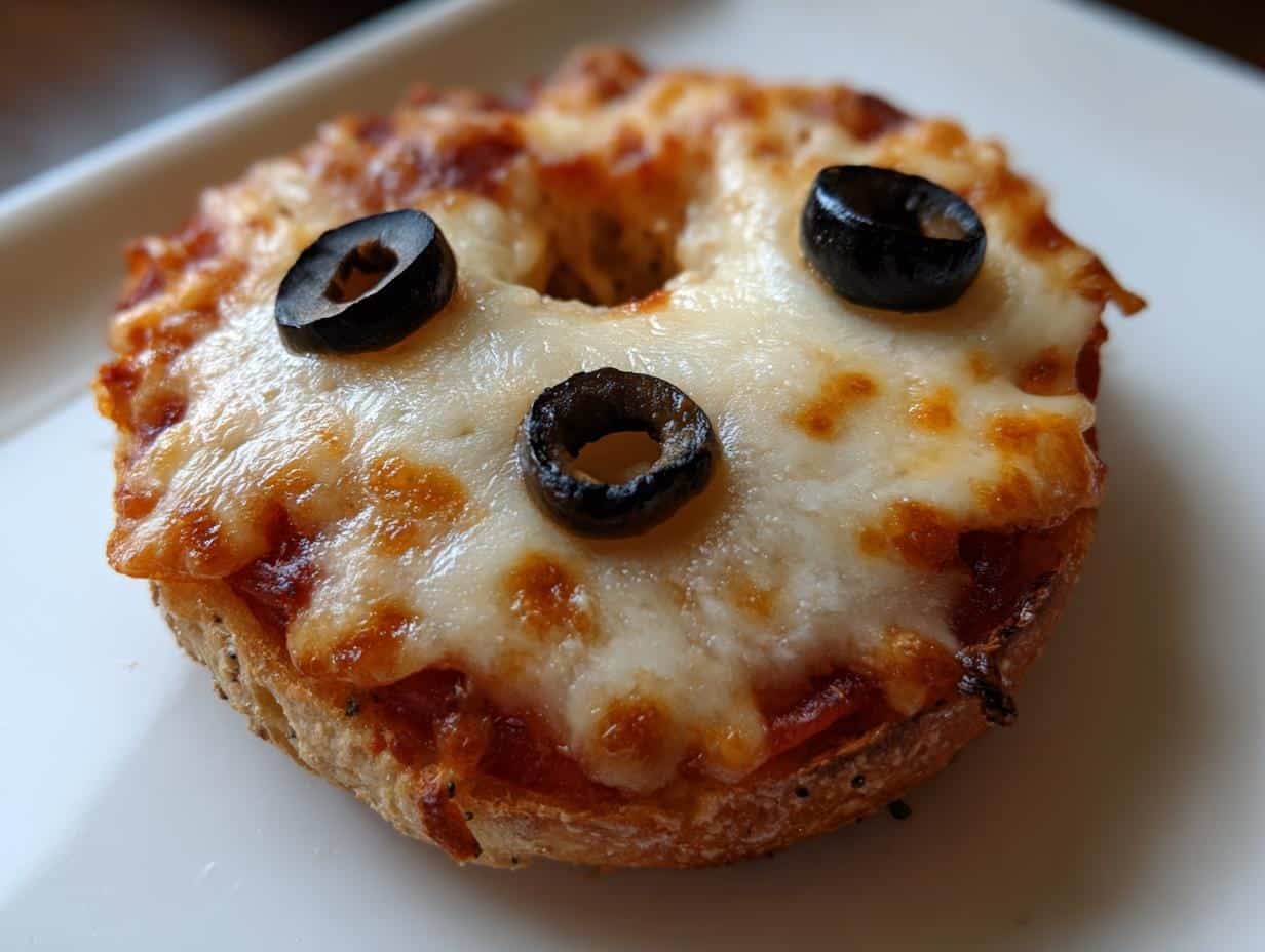 Spooky Ghostly Pizza Bagels That Haunt Taste Buds