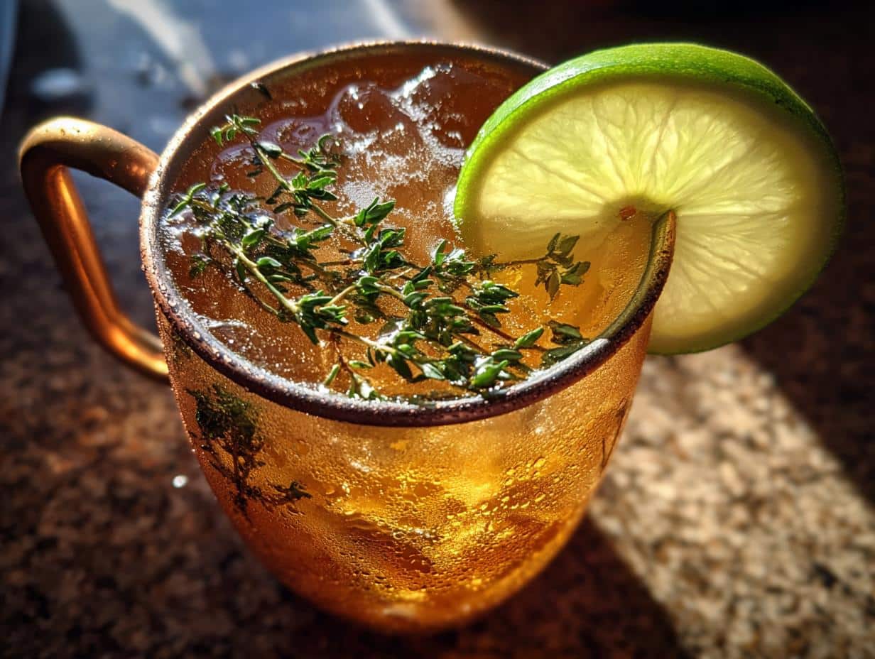 Irresistible Ginger Apple Moscow Mule with Fresh Thyme