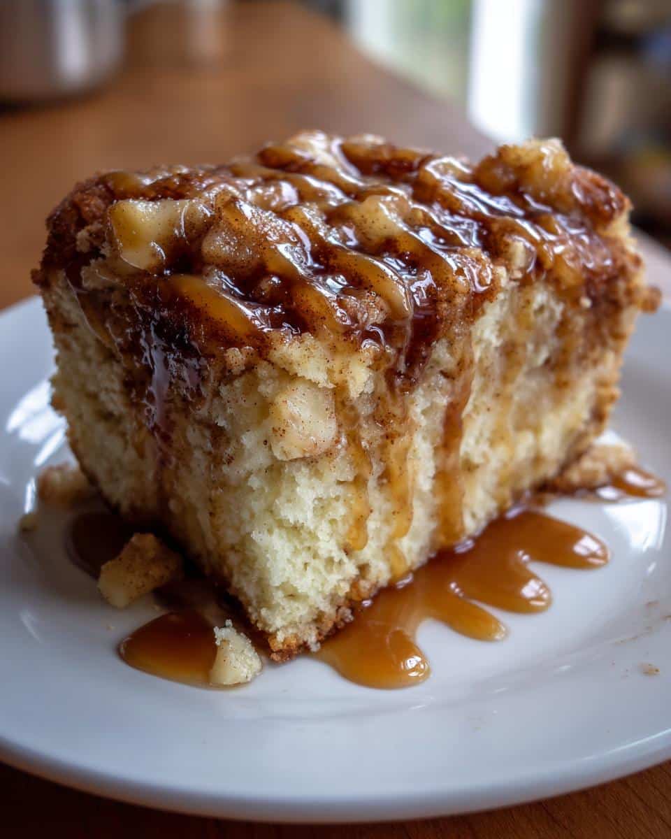 Glazed Honeycrisp Apple Fritter Cake with Cinnamon Drizzle - detail 1